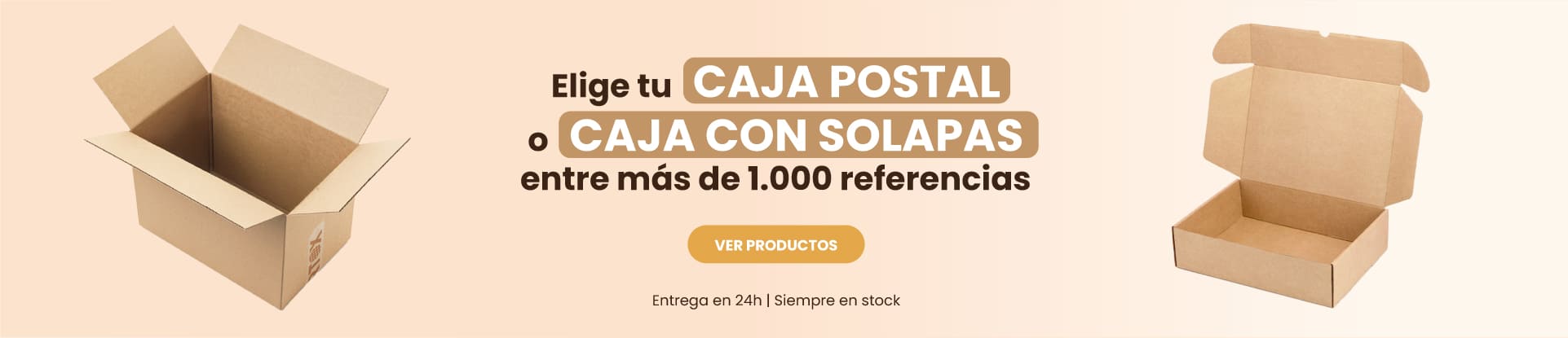 Elige tu caja postal o caja con solapas entre más de 1.000 referencias.